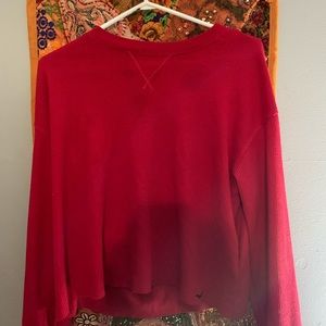 Long sleeve red hoops yet top.